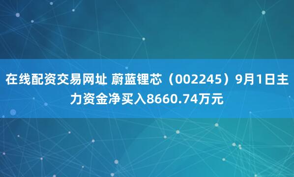 在线配资交易网址 蔚蓝锂芯（002245）9月1日主力资金净买入8660.74万元